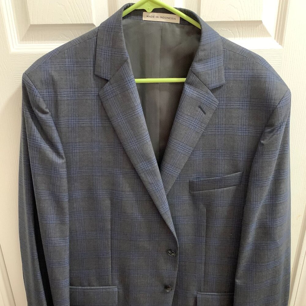 Joseph Abboud Heritage Men's Blue/Gray Plaid  Wool Sport Coat